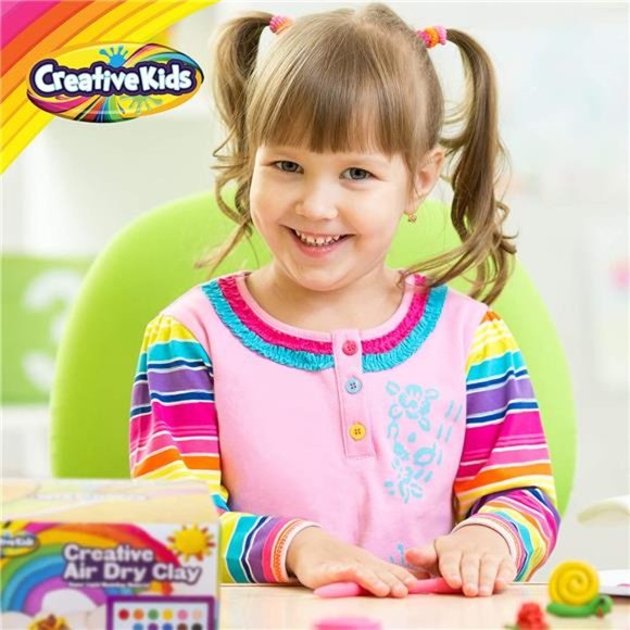 Creative Kids Air Dry Clay Modeling Craft Kit -  30 Colors & 3 Clay Tool for Kid - Picture 6 of 6